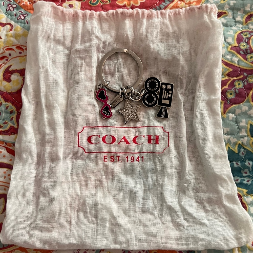 Coach Silver Keychain with Charms